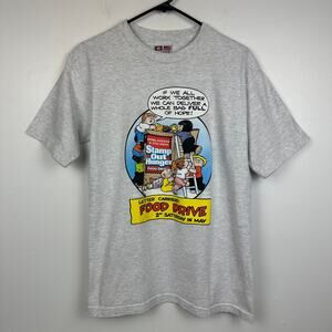 Vintage Bayside Heavyweight Family Circus Food Drive Heather Gray T-Shirt Medium